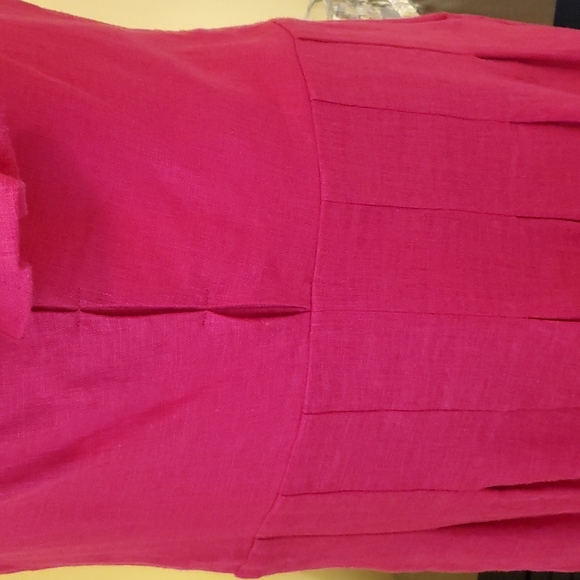 STYLE RED DRESS, NWOT, size 12, red, sleeveless, linen, side zipper. - Picture 11 of 12